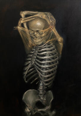 after a hard day&#39;s work, oil paint on canvas, 73.5 x 100.5cm, 2022